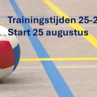 Concept trainingstijden bekend.